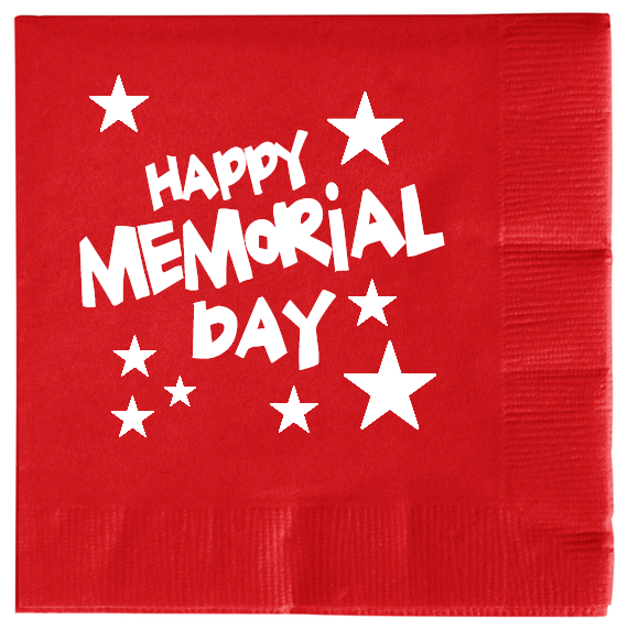Memorial Day Happy 2ply Economy Beverage Napkins Style 106145