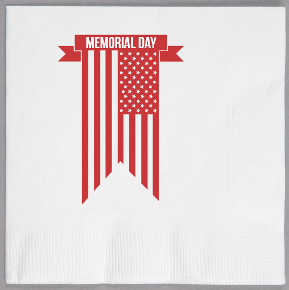 Memorial Day 2ply Economy Beverage Napkins Style 106708