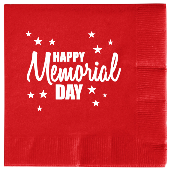 Memorial Day Happy 2ply Economy Beverage Napkins Style 106275