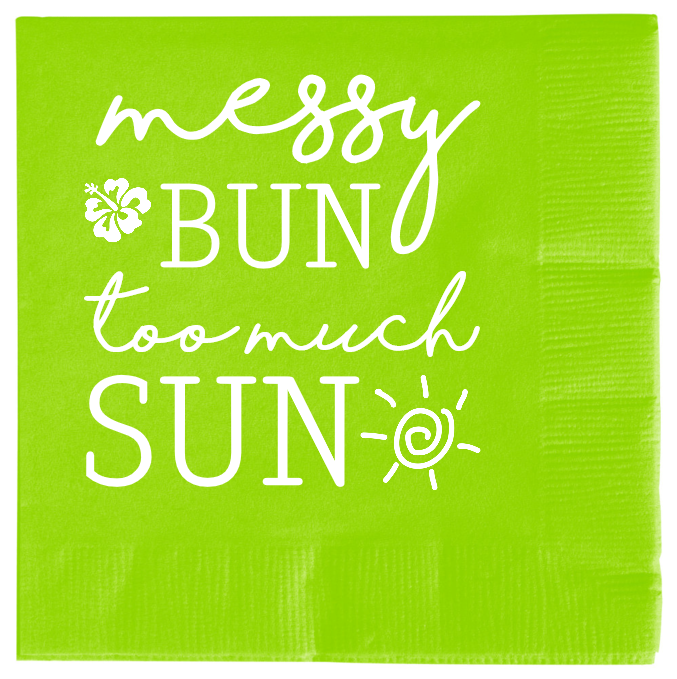 Summer Messy Too Much Bun Sun 2ply Economy Beverage Napkins Style 139716
