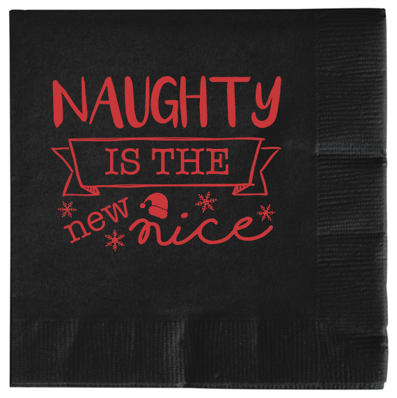 Christmas Naughty The Nice New 2ply Economy Beverage Napkins Style 114632