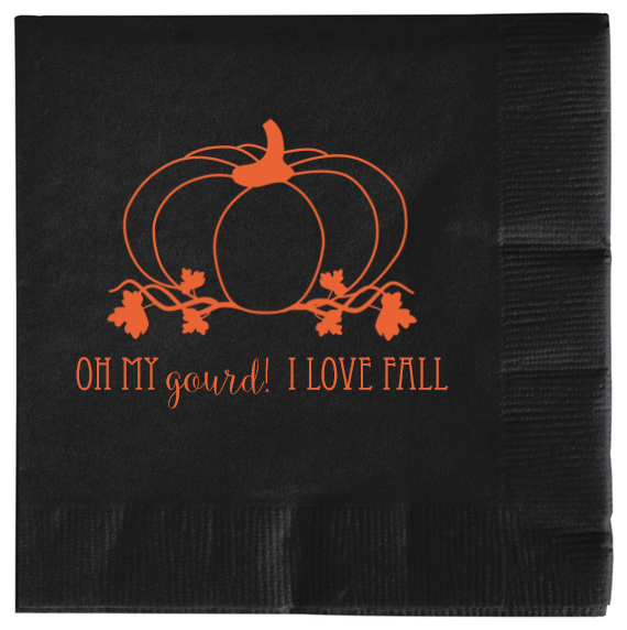 Fall Oh My I Love Gourd 2ply Economy Beverage Napkins Style 111723