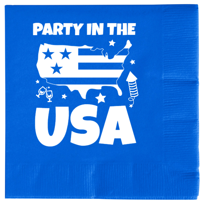 Fourth Of July Party In The Usa 2ply Economy Beverage Napkins Style 136564