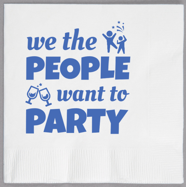 Fourth Of July People We The Party Want To 2ply Economy Beverage Napkins Style 137029