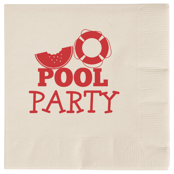Pool Party 2ply Economy Beverage Napkins Style 107124