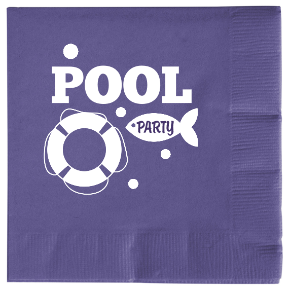 Pool Party 2ply Economy Beverage Napkins Style 107123
