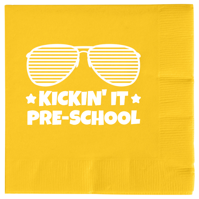 Back To School Pre-school Kickin It 2ply Economy Beverage Napkins Style 137668
