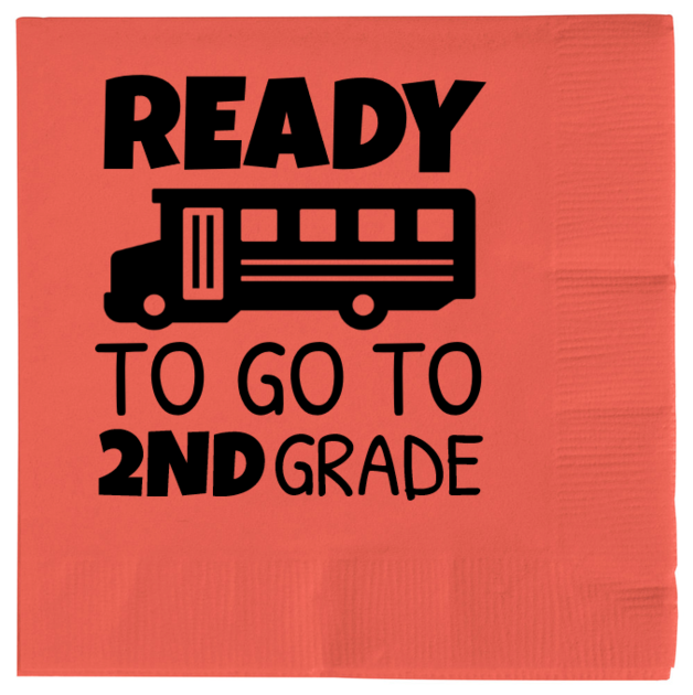 Back To School READY 2ND GO GRADE 2ply Economy Beverage Napkins Style 139771