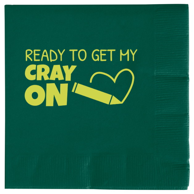 Back To School READY GET MY CRAY ON 2ply Economy Beverage Napkins Style 139770