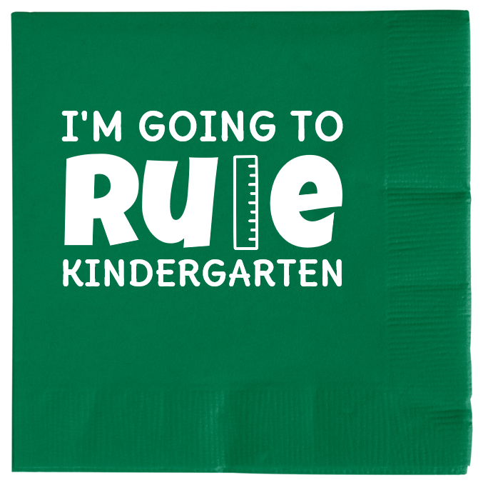Back To School Ru E Kindergarten Im Going 2ply Economy Beverage Napkins Style 137666