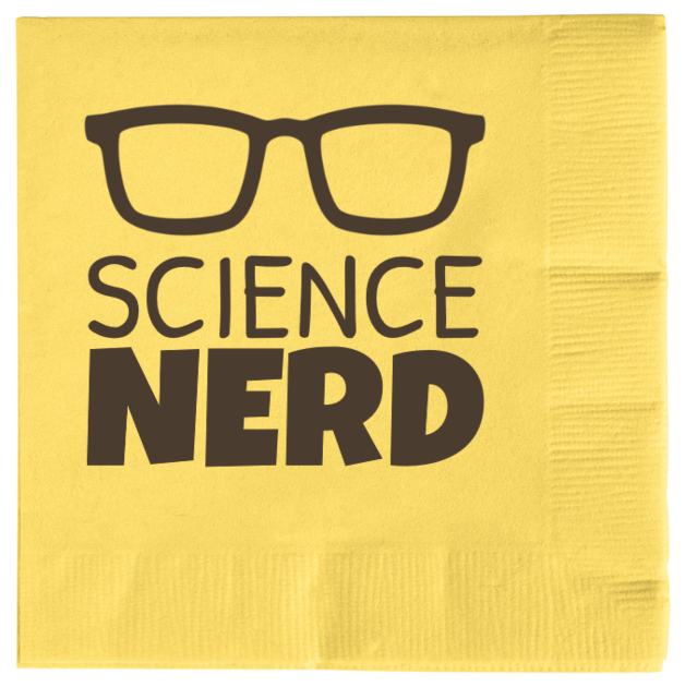 Back To School SCIENCE NERD 2ply Economy Beverage Napkins Style 139769