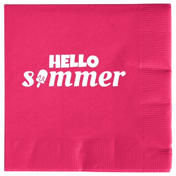 Summer Hello 2ply Economy Beverage Napkins Style 138495