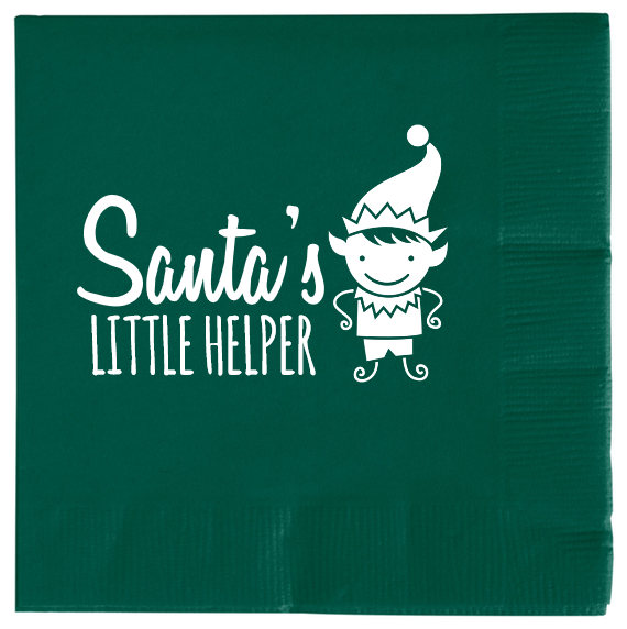 Christmas Santas Little Helper 2ply Economy Beverage Napkins Style 114627