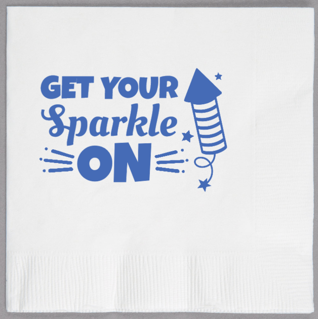 Fourth Of July Sparkle Get Your On 2ply Economy Beverage Napkins Style 137839