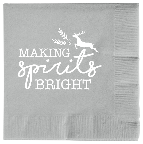 Christmas Spirits Bright Making 2ply Economy Beverage Napkins Style 114670