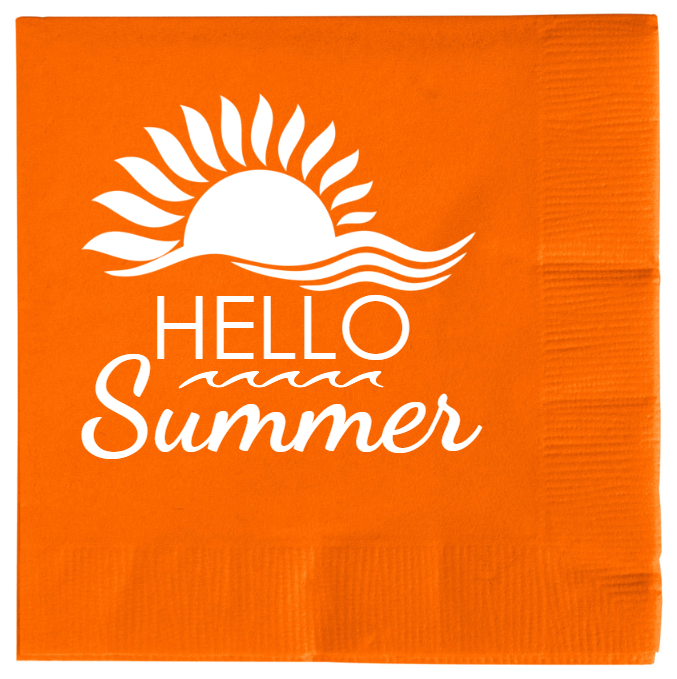 Summer Hello 2ply Economy Beverage Napkins Style 139977