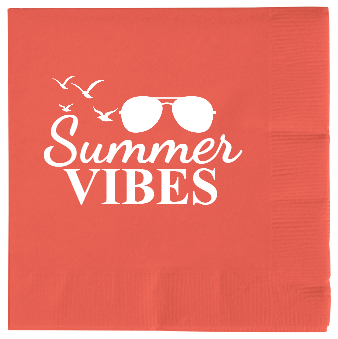 Summer Vibes 2ply Economy Beverage Napkins Style 139979