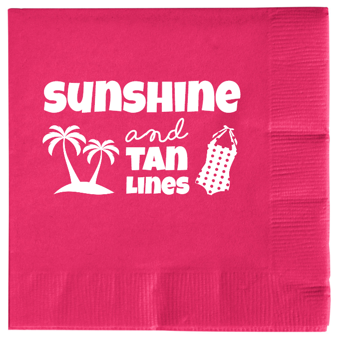 Summer Sunshine Tan Lines And 2ply Economy Beverage Napkins Style 138500