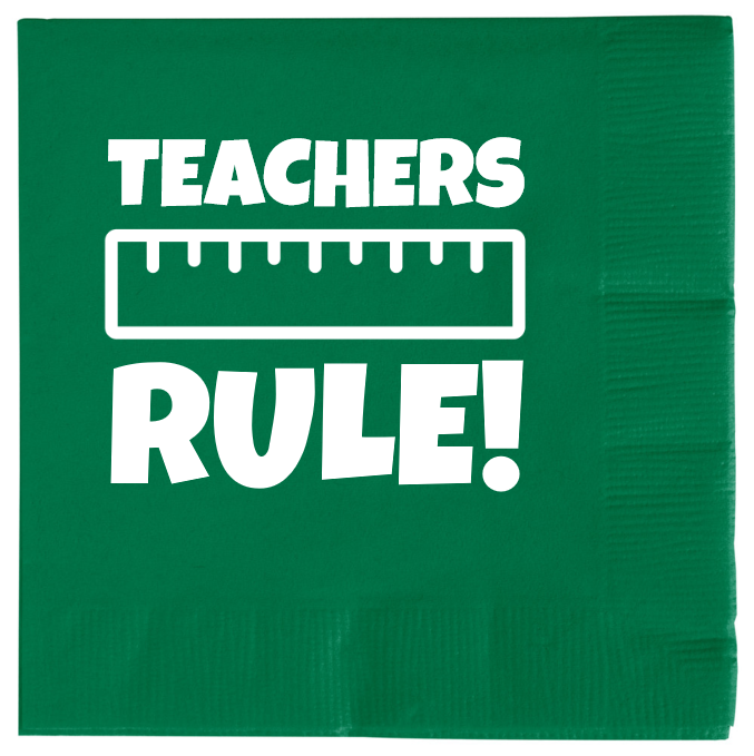 Back To School Teachers Rule 2ply Economy Beverage Napkins Style 137661