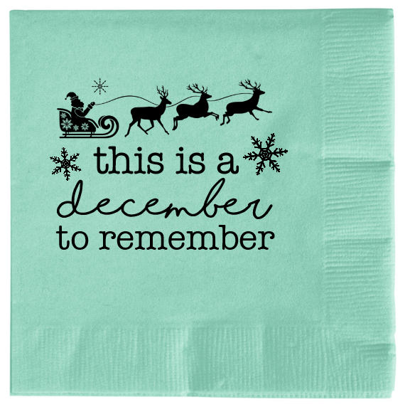 Christmas This December To Remember 2ply Economy Beverage Napkins Style 114673