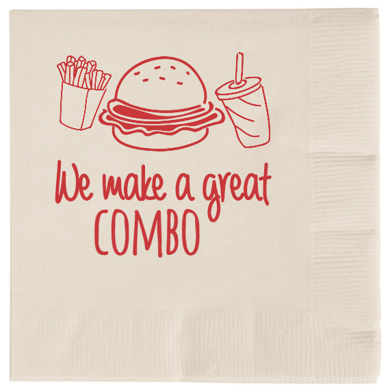 Wedding Make A Great Combo 2ply Economy Beverage Napkins Style 101134