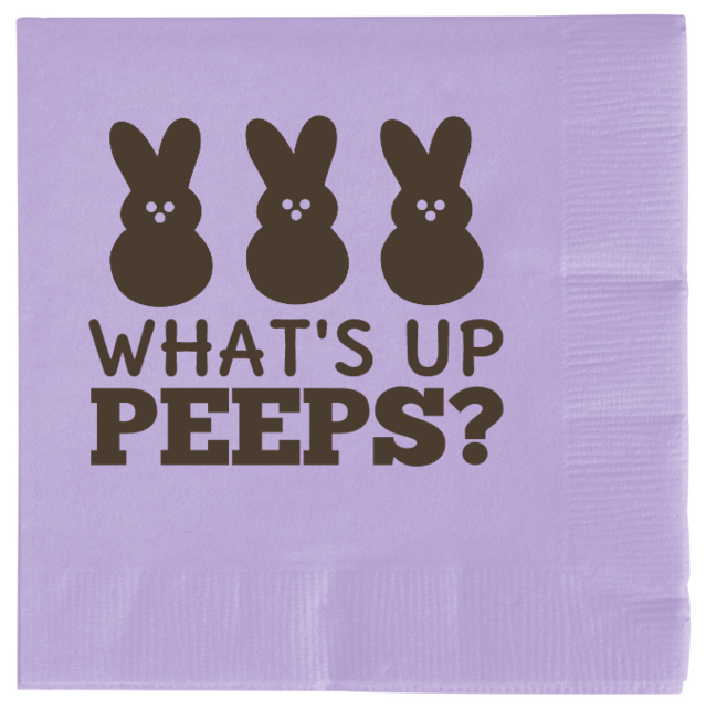 Happy Easter Day Whats Up Peeps 2ply Economy Beverage Napkins Style 133436