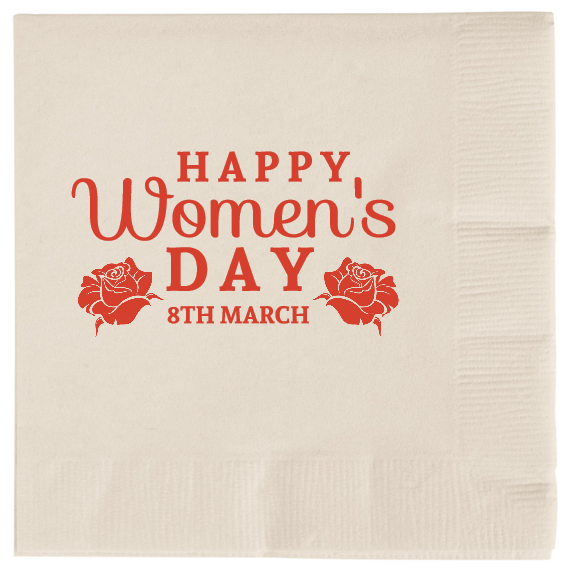 Women Day Womens H P 8th March 2ply Economy Beverage Napkins Style 102354