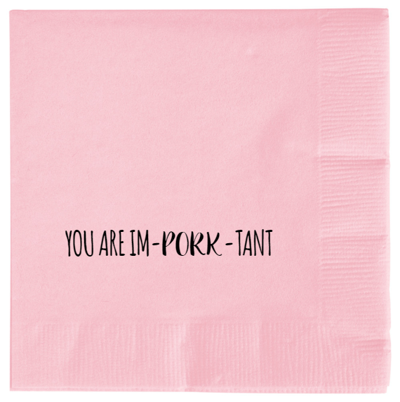 Happy Valentine\'s Day You Are Im- -tant Pork 2ply Economy Beverage Napkins Style 101066