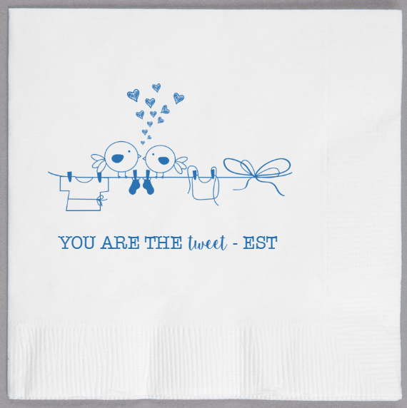 Happy Valentine\'s Day You Are The - Est Tweet 2ply Economy Beverage Napkins Style 100856