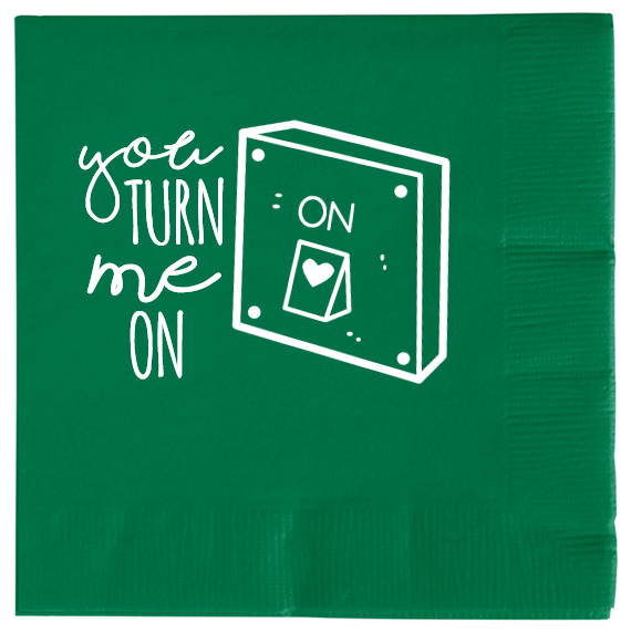 Happy Valentine\'s Day You Me Turn On 2ply Economy Beverage Napkins Style 101627