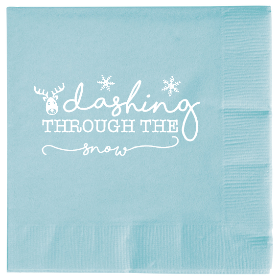 Christmas snow Through The Dashing 2ply Economy Beverage Napkins Style 114667