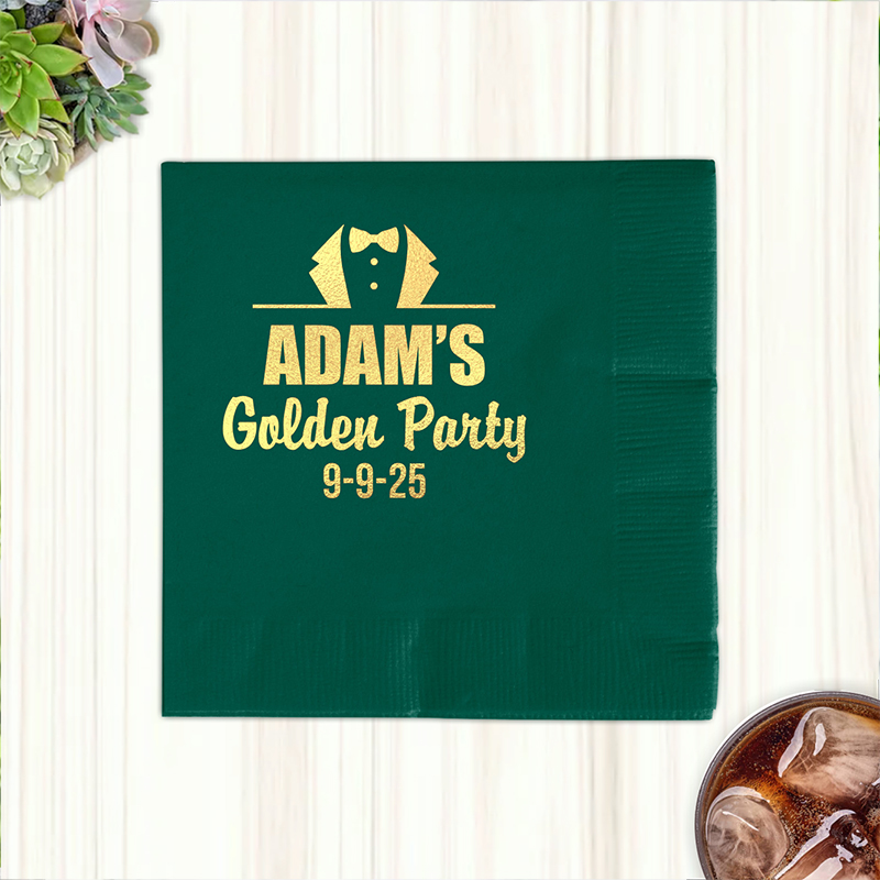 2ply Foil Stamped Beverage Napkins