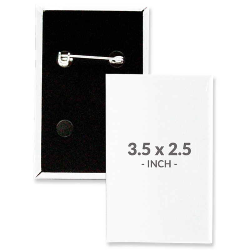 3.5 X 2.5 Inch Rectangle Custom Buttons