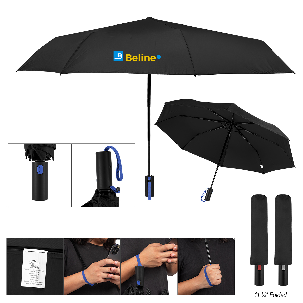 42" Arc RPET Telescopic Folding Umbrella