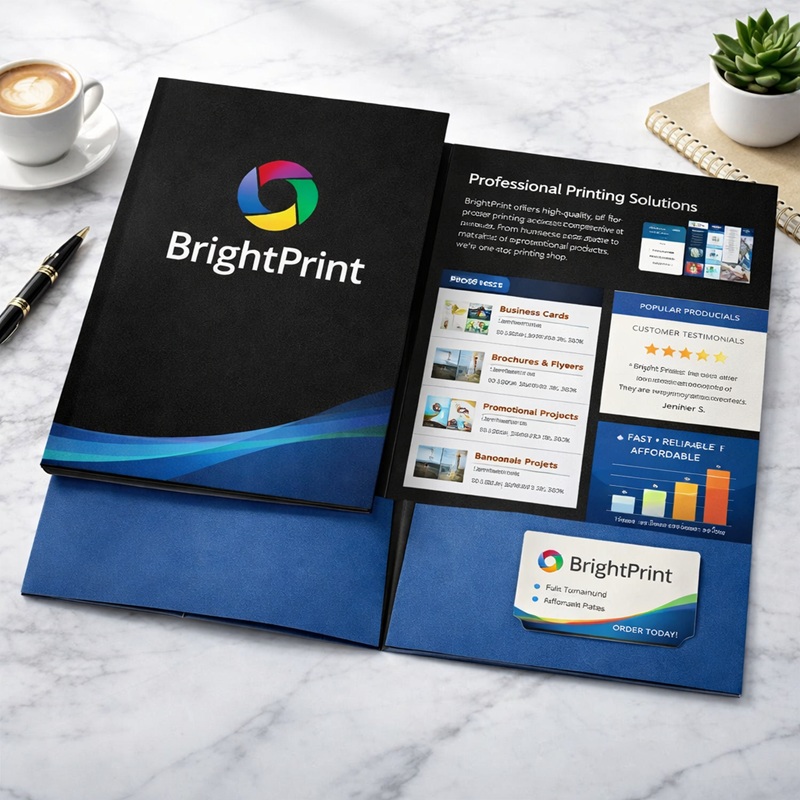 9 X 12 Inch Full Color Two-Pocket Presentation Folders