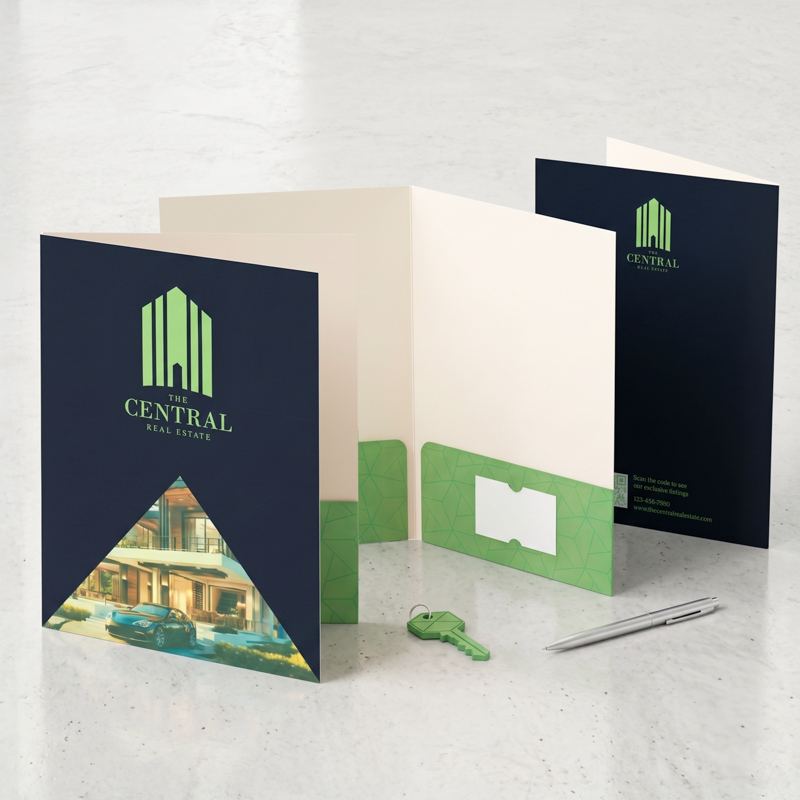 9 X 12 Inch Full Color Two-Pocket Presentation Folders