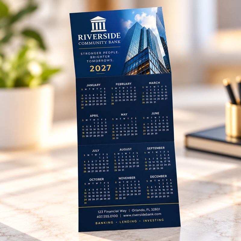 Full Color Z-Fold Wall Calendar Greeting Cards