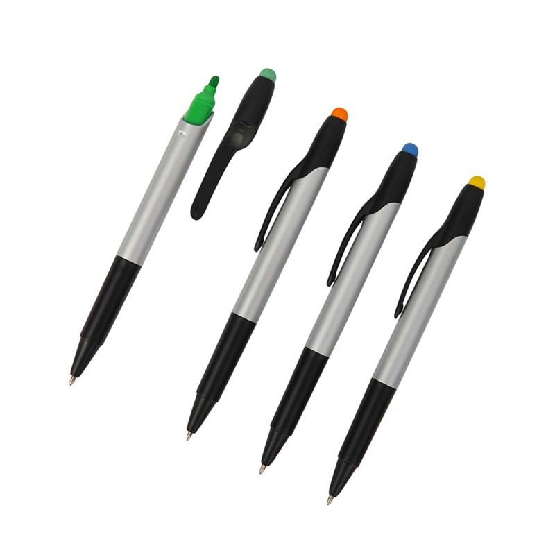 Highlighters With Ballpoint Pen And Stylus Cap