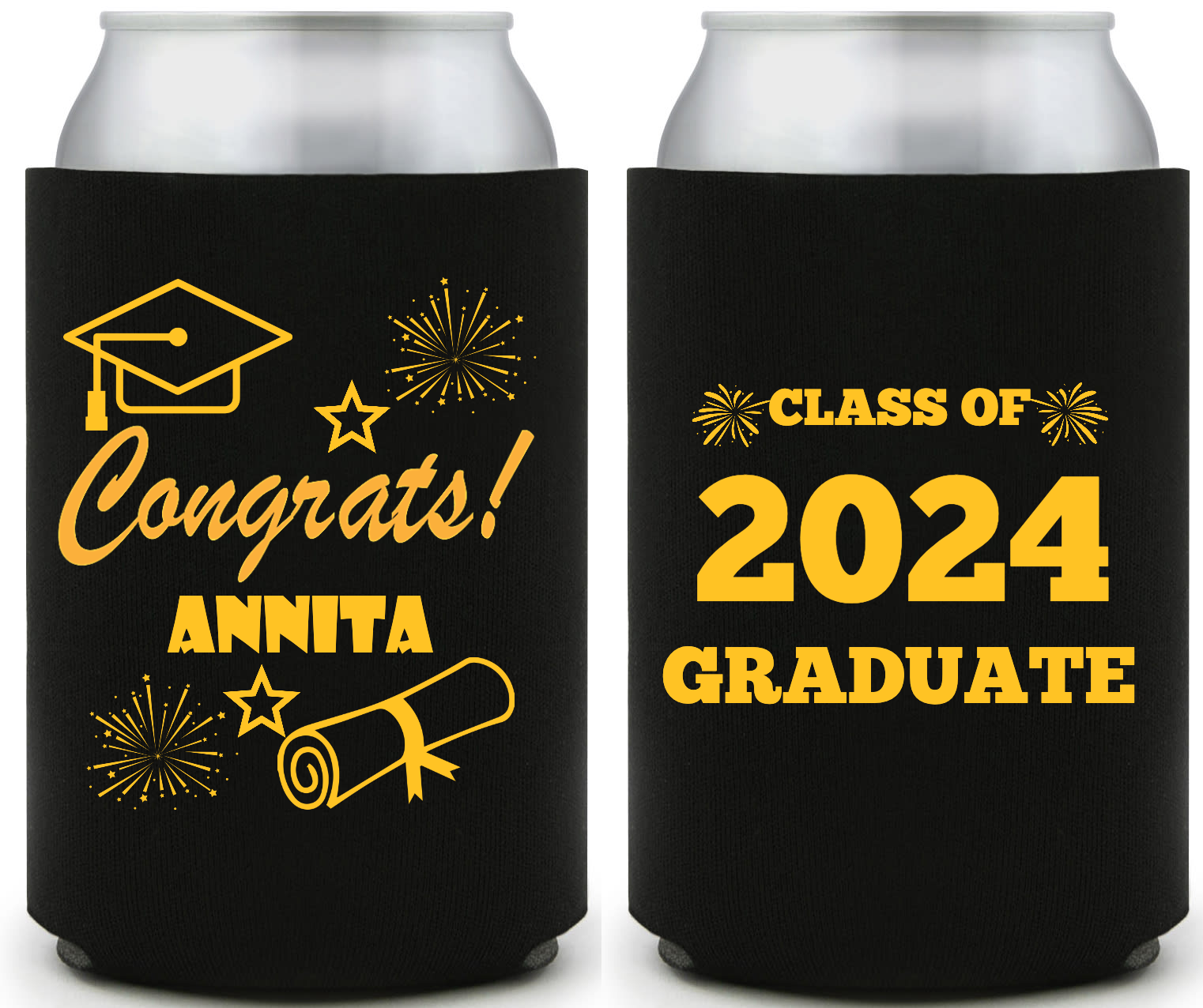 Congrats Class 2024 Graduate Full Color Foam Collapsible Coolies Style 158921