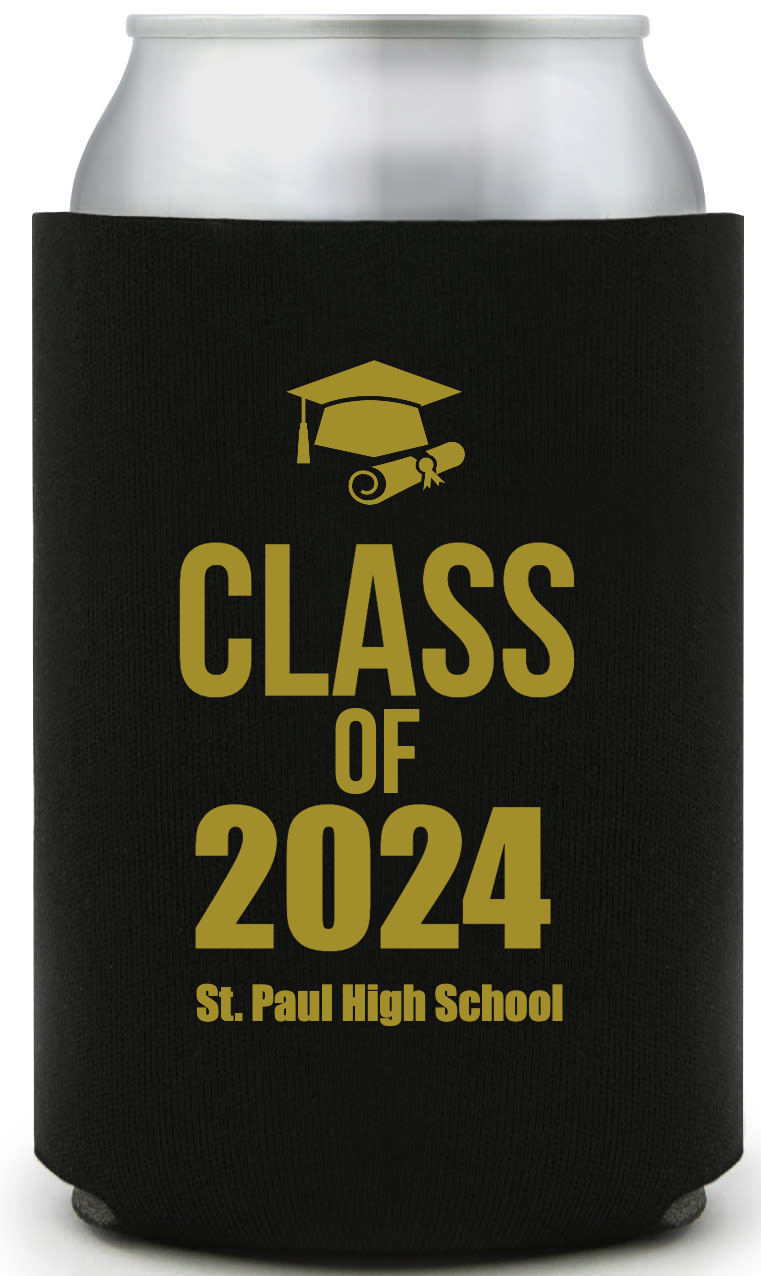 Class Of 2024 Full Color Foam Collapsible Coolies Style 158834