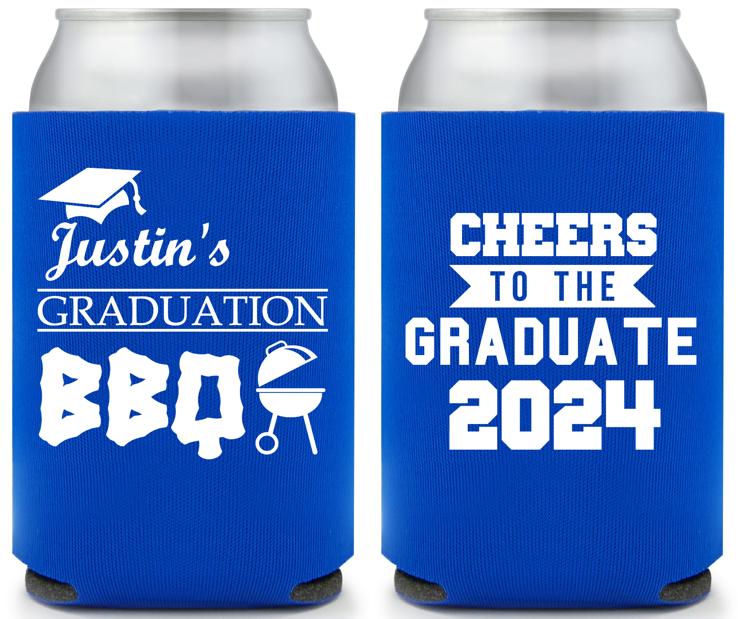 Graduation BBQ Cheers To The Graduate Full Color Foam Collapsible Coolies Style 158759