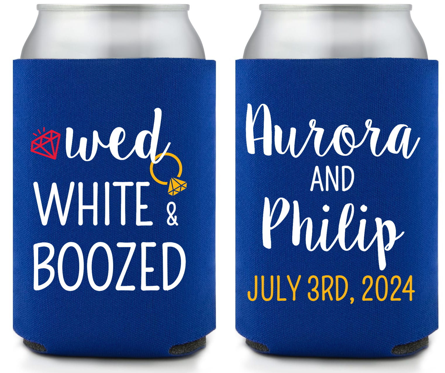 Fourth Of July Wedding Full Color Foam Collapsible Coolies Style 110219