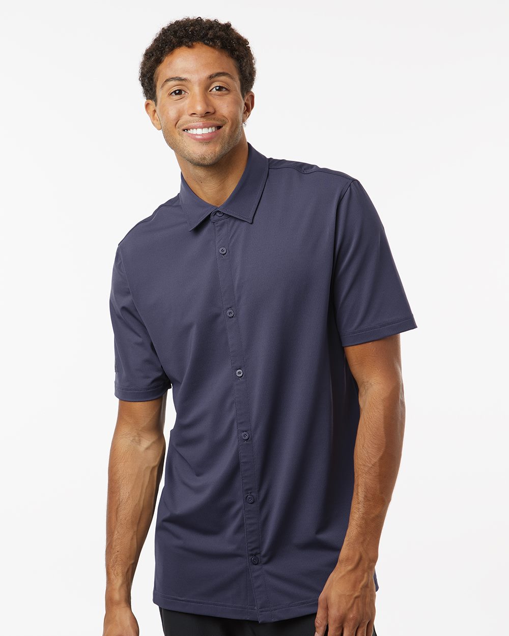 Adidas Men's Full Button Down Short Sleeve Shirt - A595