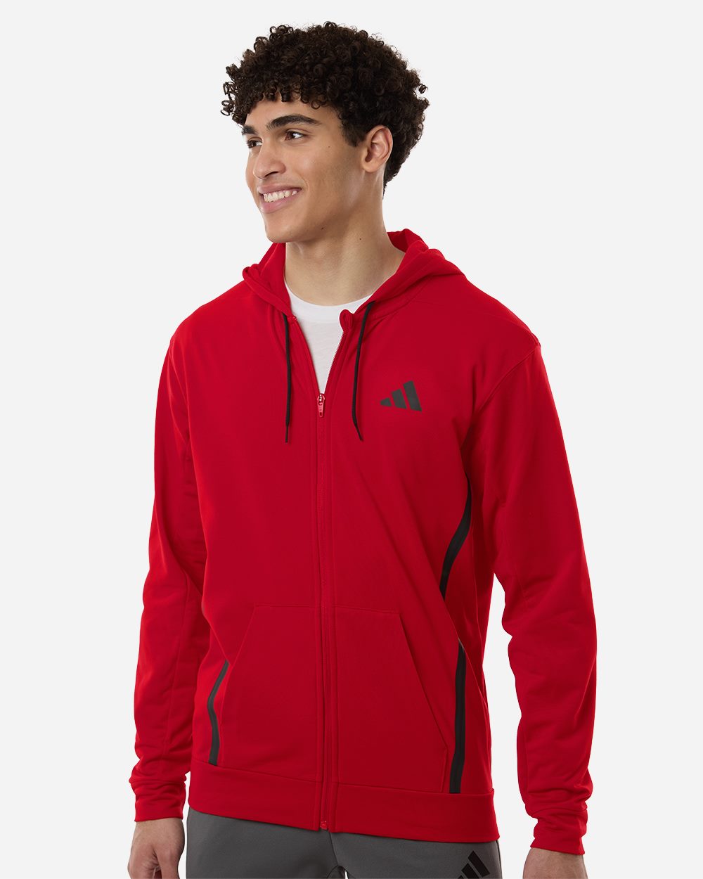 Adidas Men's Game & Go Fleece Full-Zip Hooded Sweatshirt - AT208