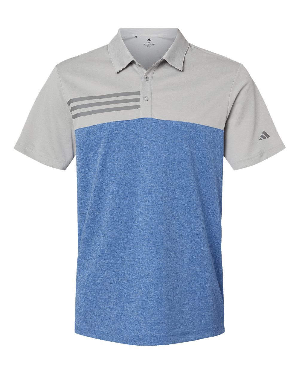 Adidas Men's Heathered Colorblocked 3-Stripes Polo - A508