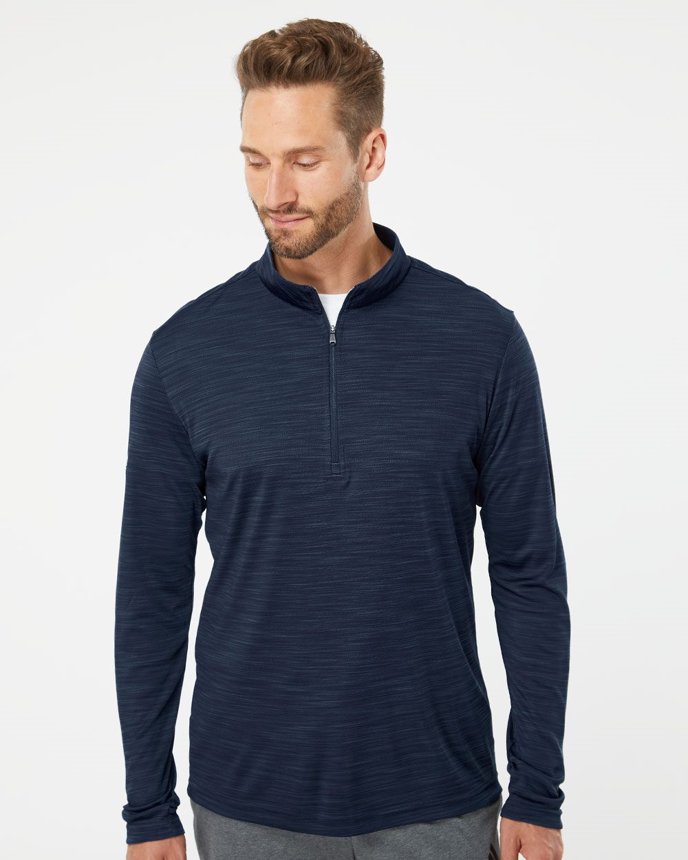 Adidas Men's Lightweight M&eacute;lange Quarter-Zip Pullover - A475