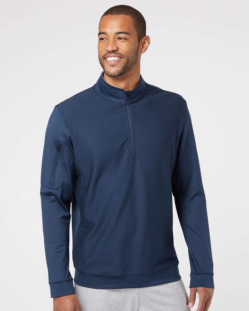 Adidas Men's Textured Quarter-Zip Pullover - A295