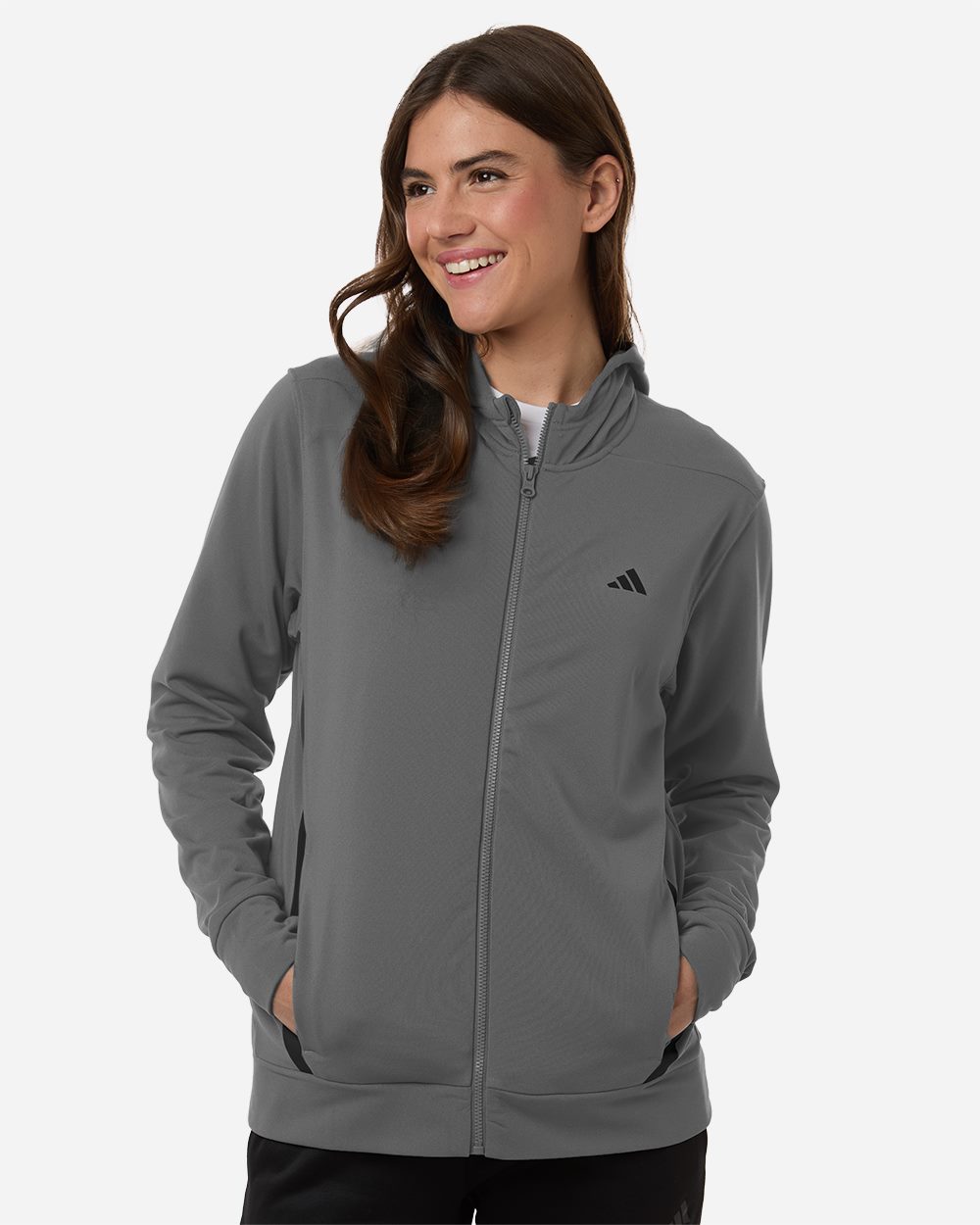 Adidas Women's Game & Go Fleece Full-Zip Hooded Sweatshirt - AT209