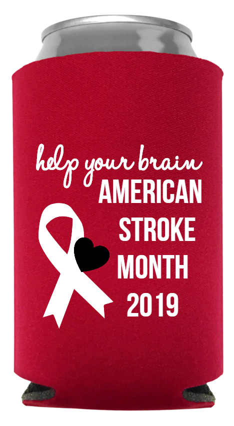 American Stroke Awareness Month Full Color Foam Collapsible Coolies Style 106065