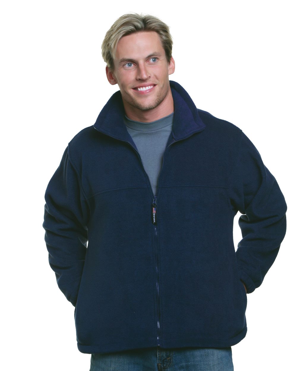 Bayside Men's USA-Made Full-Zip Fleece Jacket - 1130